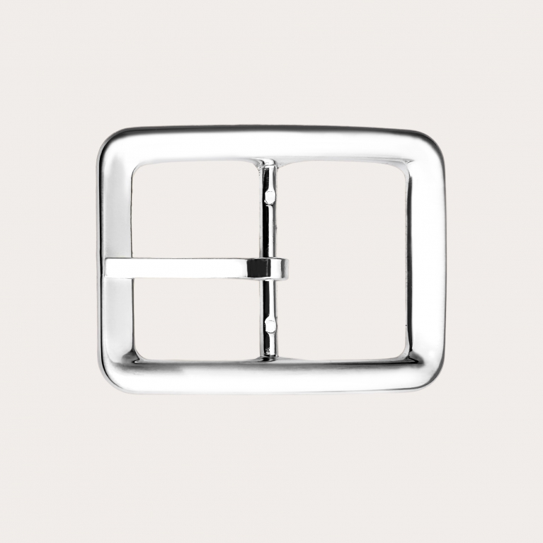 Double reversible nickel free 35mm buckle, shiny silver