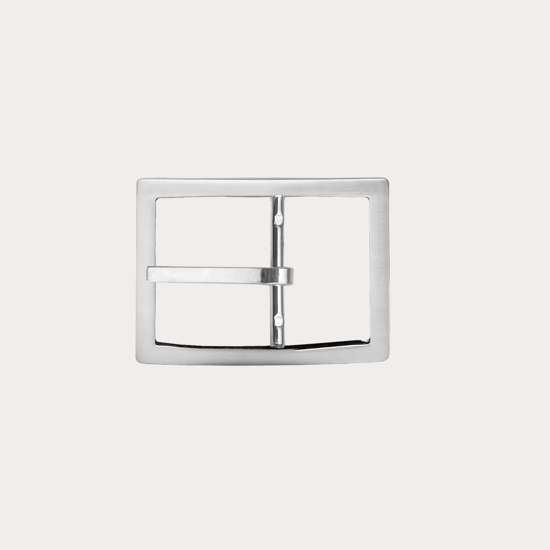 BRUCLE Fibbia doppia reversibile nichel free 30mm, color argento satinato