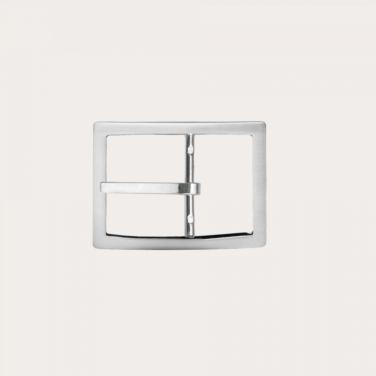BRUCLE Fibbia doppia reversibile nichel free 30mm, color argento satinato