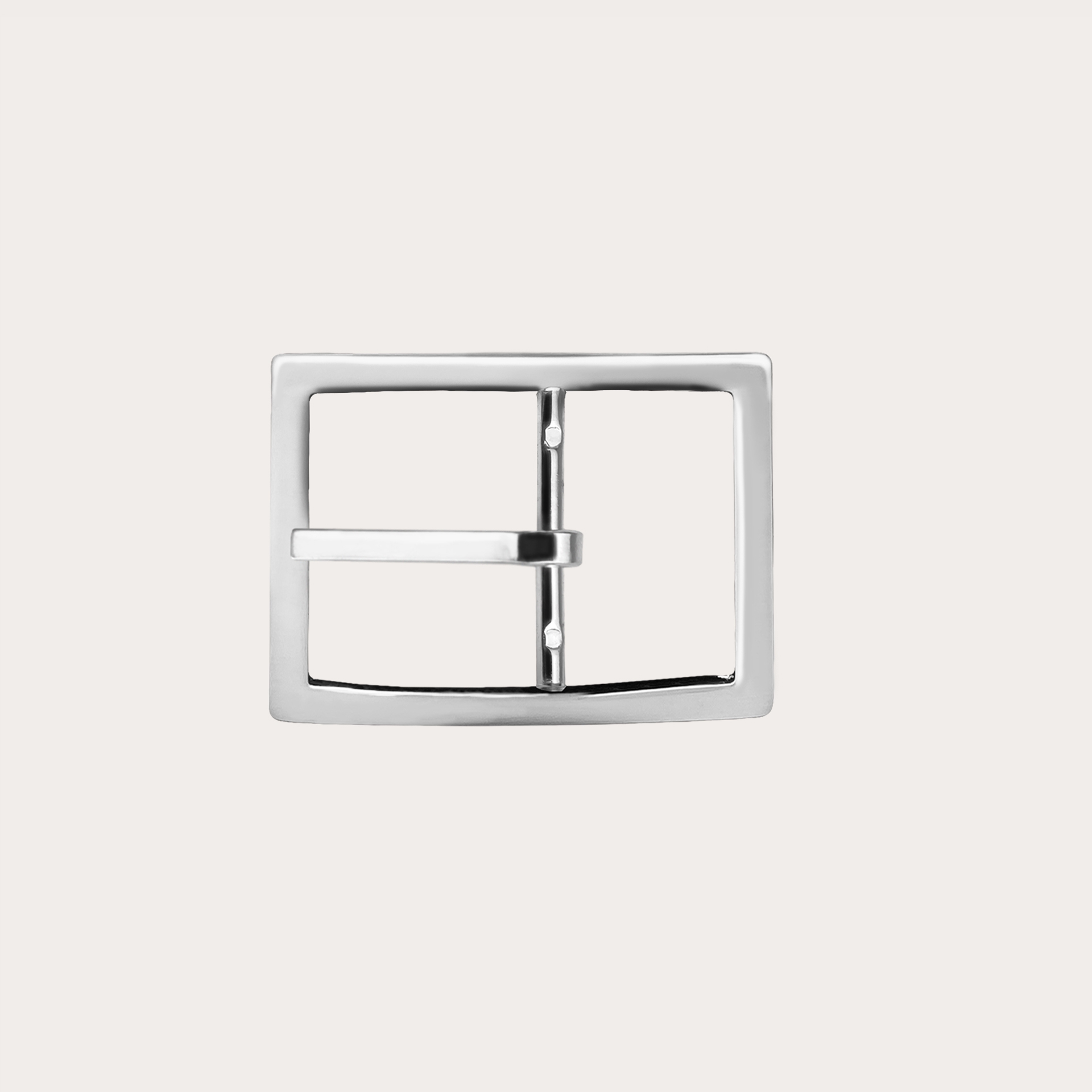 BRUCLE Fibbia doppia reversibile nichel free 30mm, color argento lucido