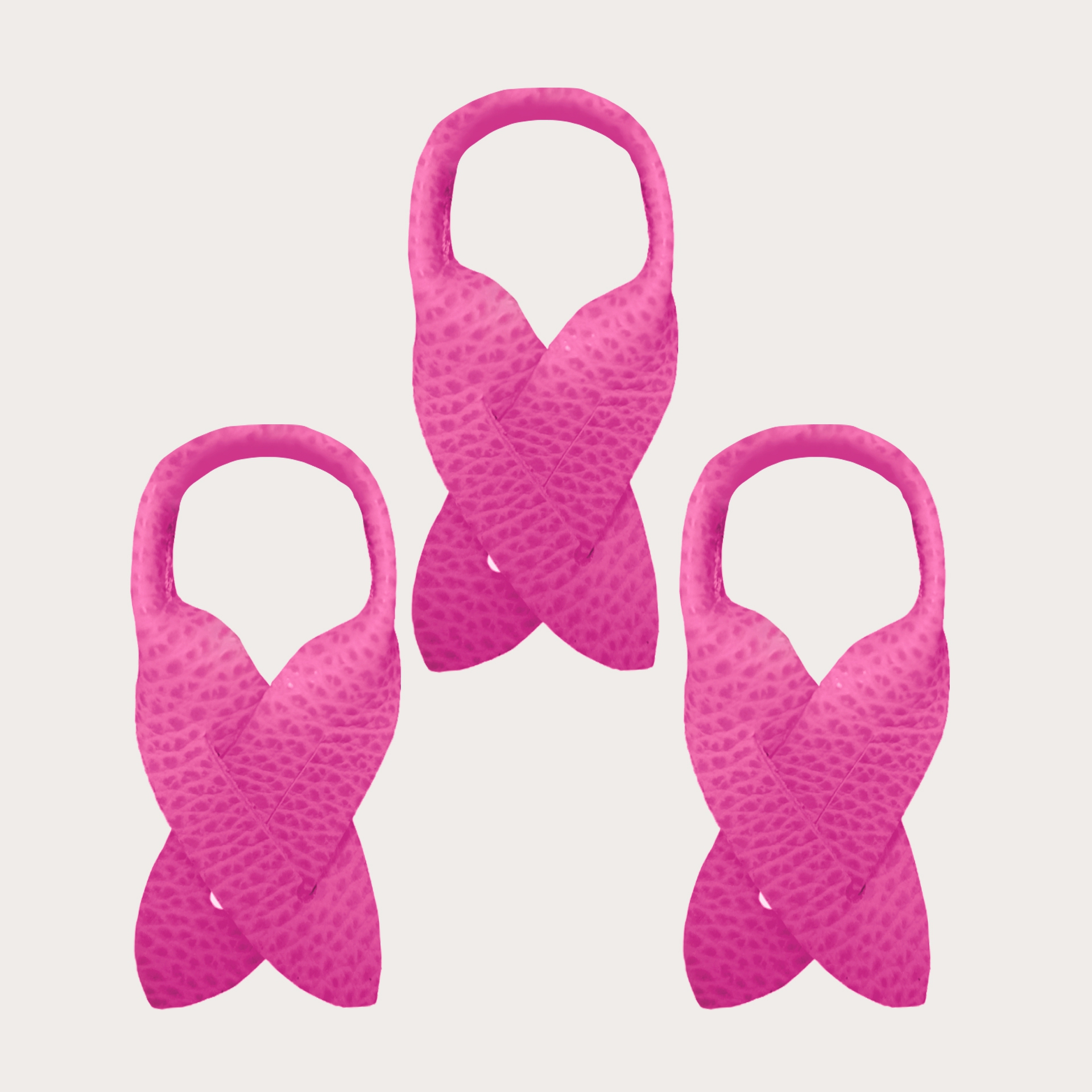 BRUCLE Connecteurs moustache en cuir imprimé élan pour bretelles, 3 pcs., rose