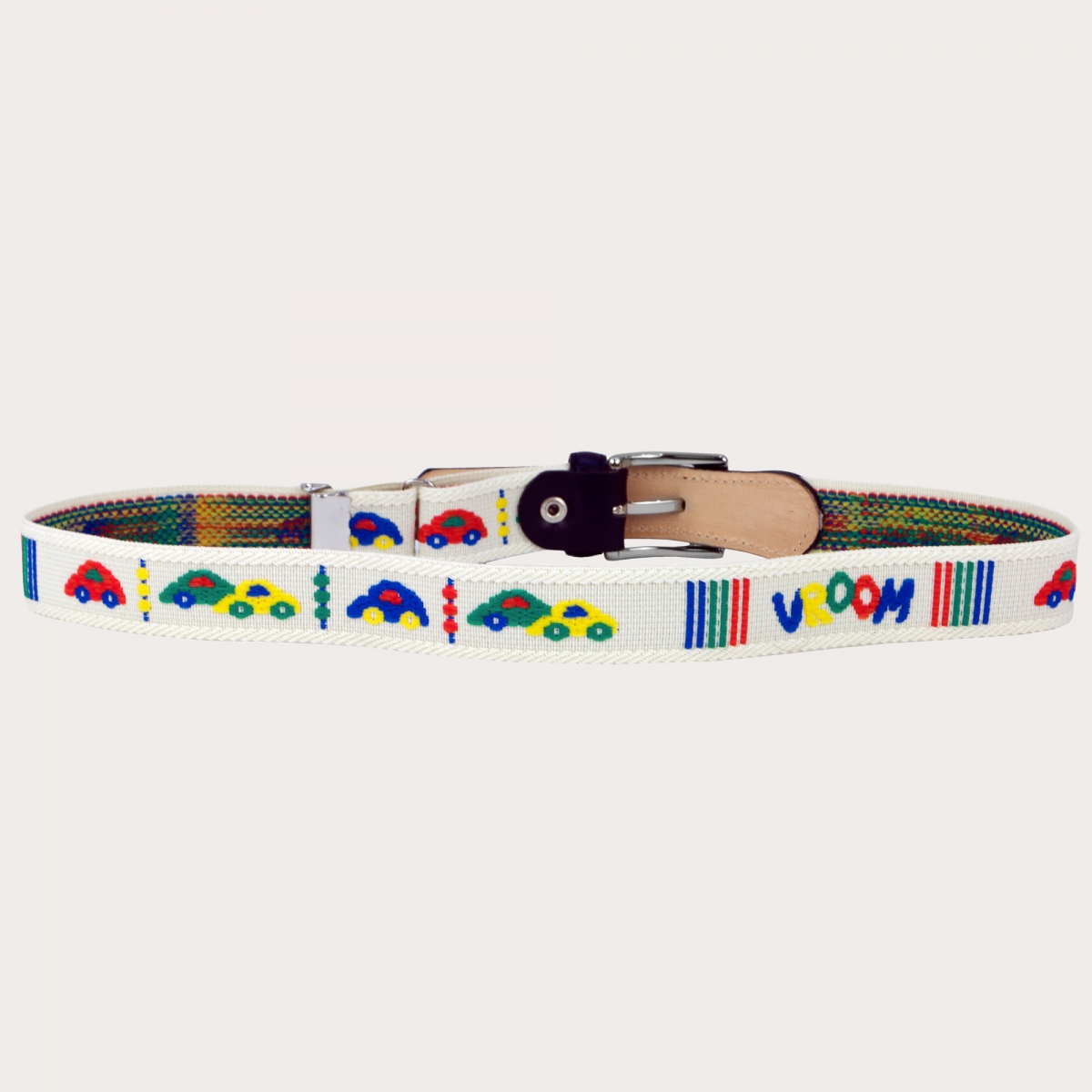 BRUCLE White children's belt with toy cars