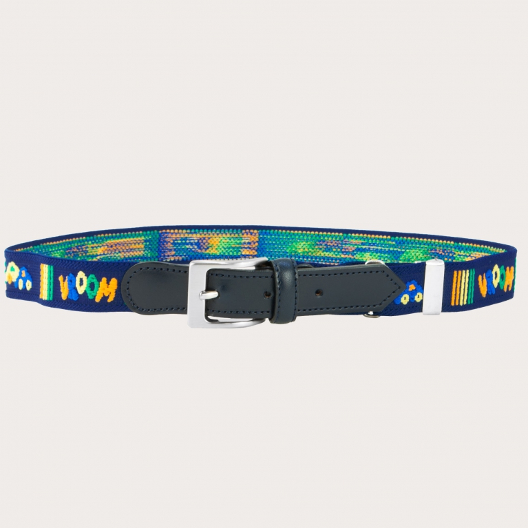 Ceinture bleue pour enfants avec petites voitures