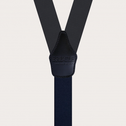 Refined suspenders in slate grey silk