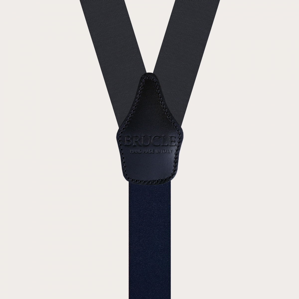 BRUCLE Refined suspenders in slate grey silk