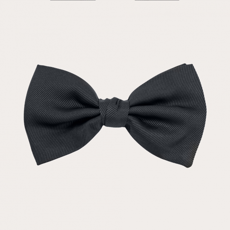 Nœud papillon en soie, gris ardoise