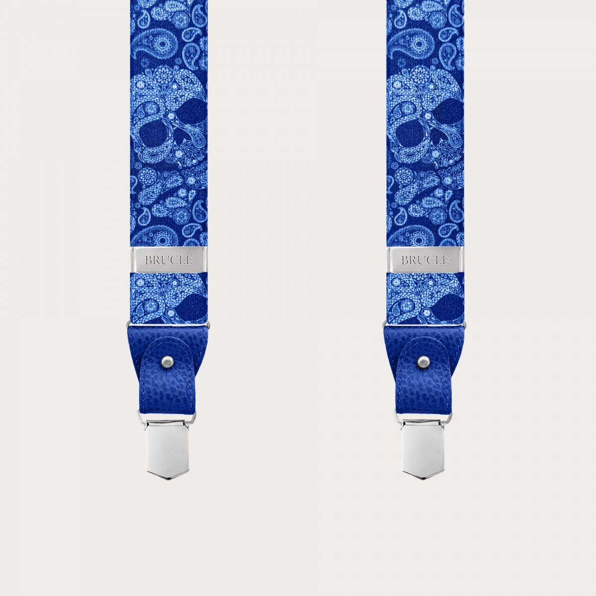 BRUCLE Bretelles bleues à double usage avec motif crânes bleus
