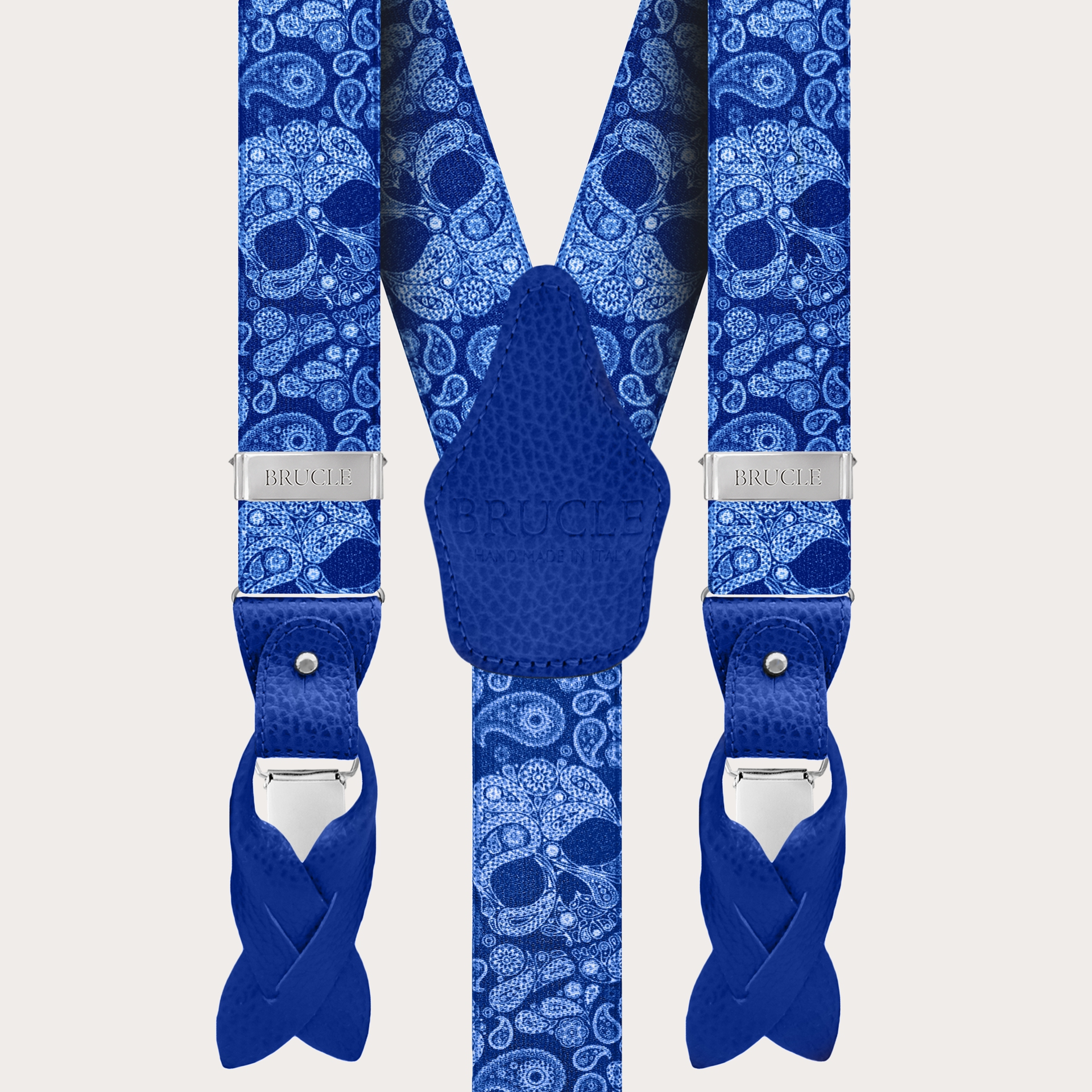 Tirantes azules de doble uso con estampado calaveras azules