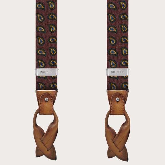 BRUCLE BRUCLE Silk and cotton suspenders, paisley pattern