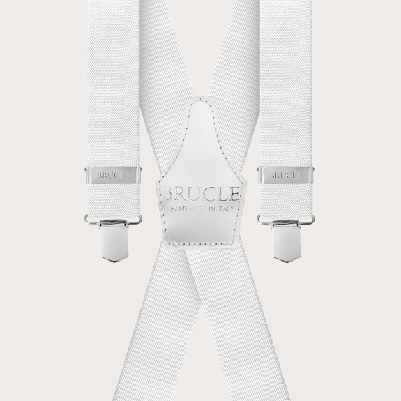 BRUCLE Tirantes elásticos en forma de X con pinzas, blancos