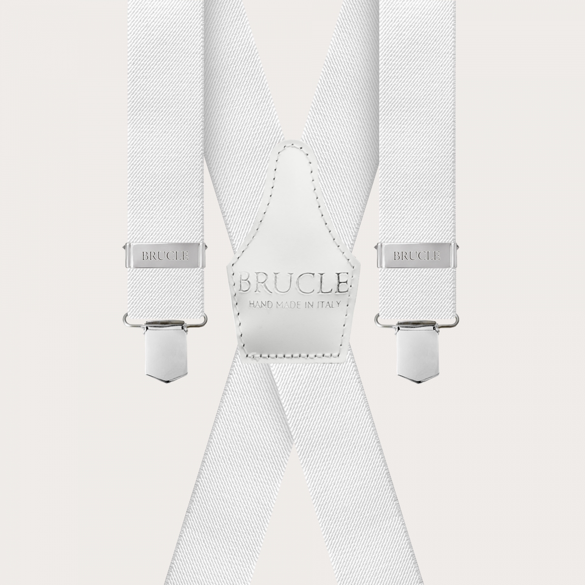 BRUCLE Bretelles élastiques en X avec pinces, blanches