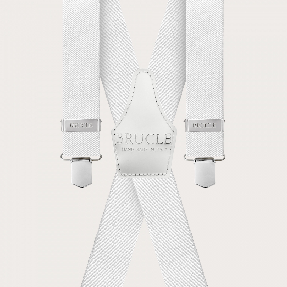 BRUCLE Bretelles élastiques en X avec pinces, blanches