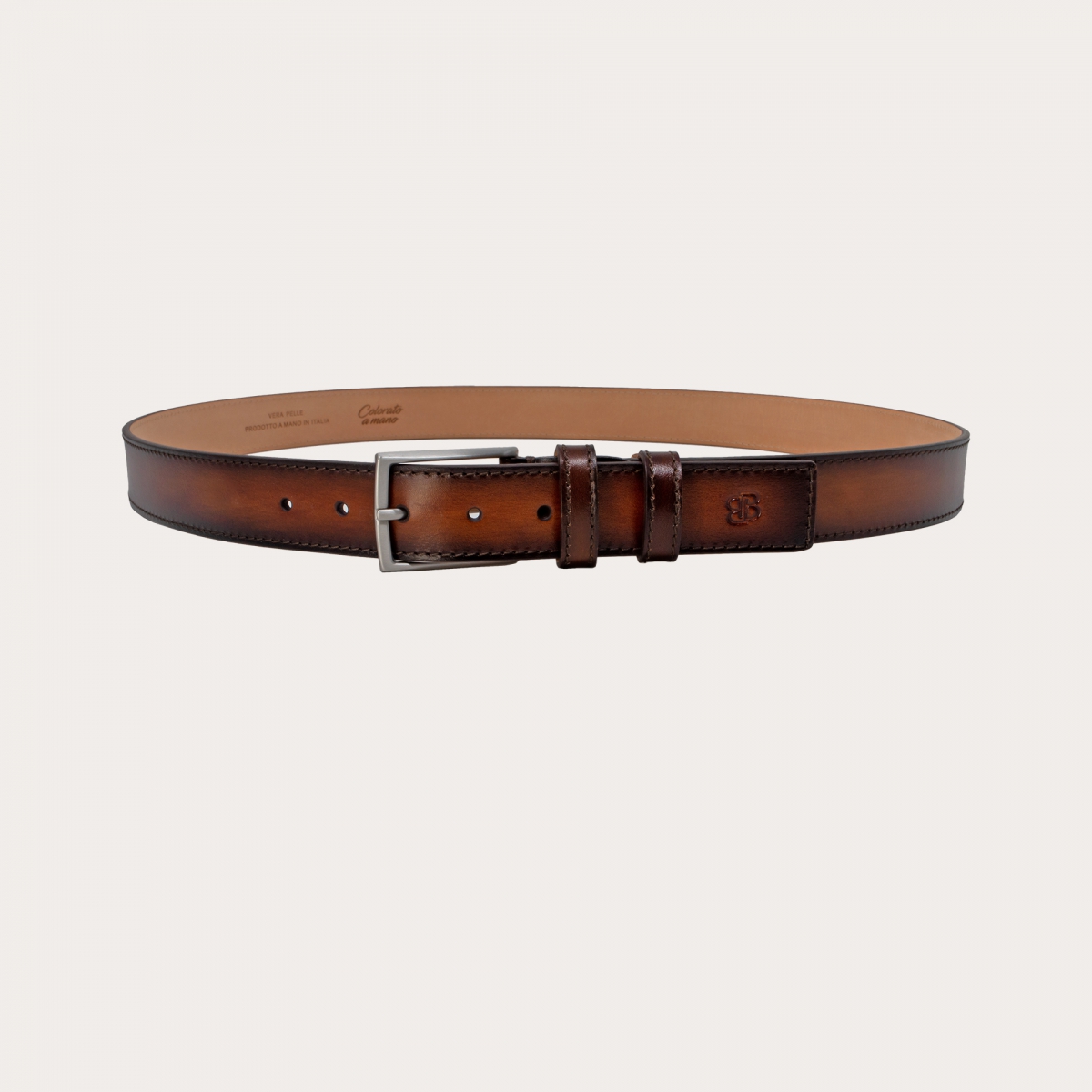 BRUCLE Hand-colored brown shaded cocoa nickel free belt