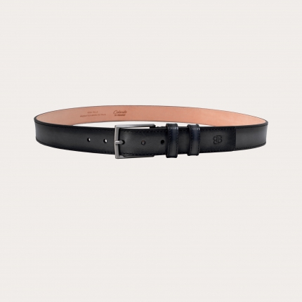 Cinturón plano sin níquel refinado coloreado a mano, gris degradado en negro