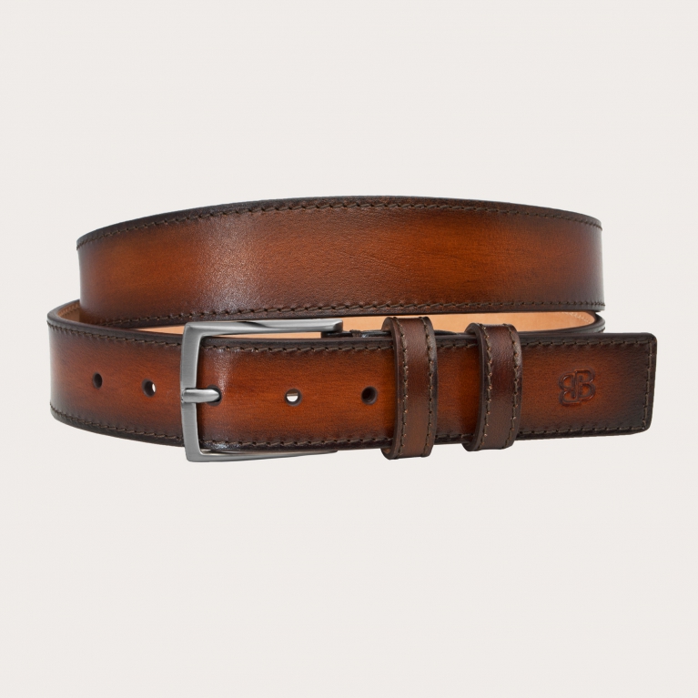 Hand-colored brown shaded cocoa nickel free belt