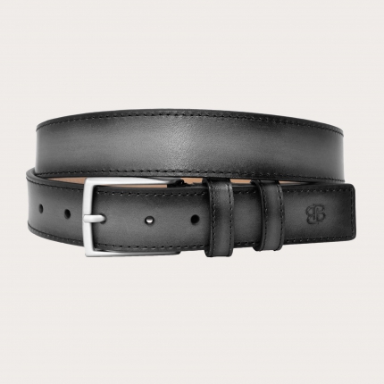 Cinturón plano sin níquel refinado coloreado a mano, gris degradado en negro
