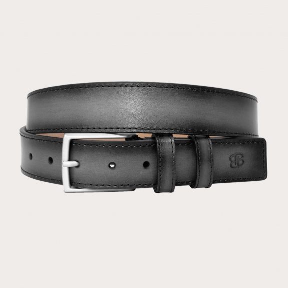BRUCLE Refined nickel free flat belt colored by hand, grey shaded black