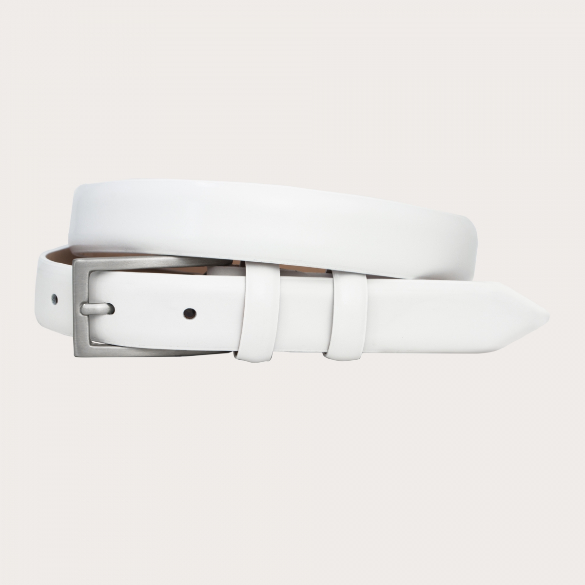 BRUCLE Eleganter weißer Ledergürtel für Damen