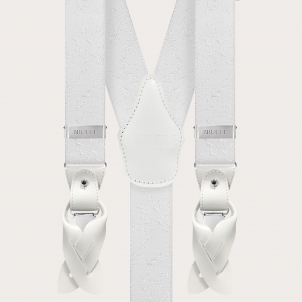 Nickelfreie weiße Zeremonien-Hosenträger mit Ton-in-Ton-Muster