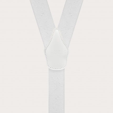 Bretelle da cerimonia bianche nickel free con fantasia tono su tono