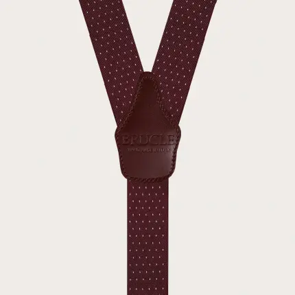 Eleganti bretelle elastiche a Y, bordeaux puntaspillo