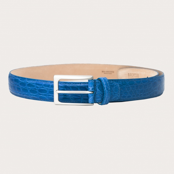 BRUCLE Ceinture luxe en crocodile en bleu clair