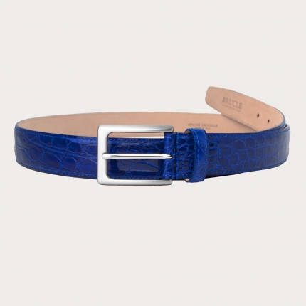 Cintura coccodrillo luxury color blu caraibi