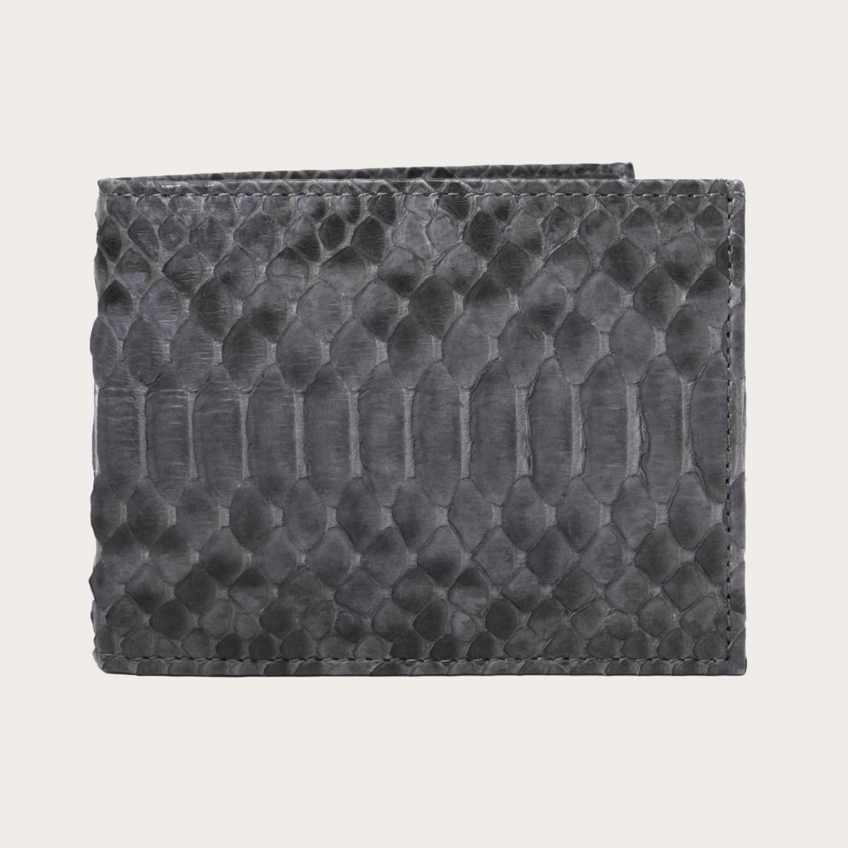 BRUCLE Python leather wallet in grey with coin purse