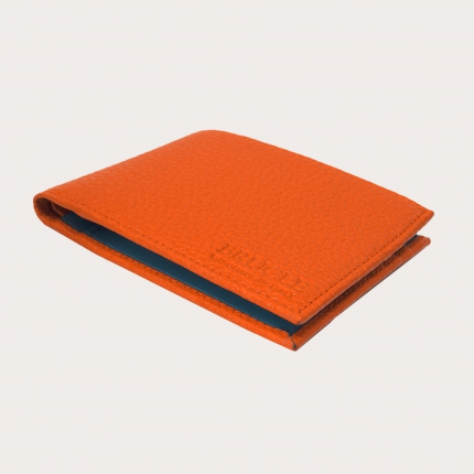 Portefeuille homme avec porte-cartes orange et turquoise