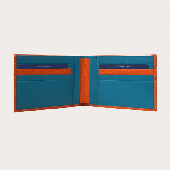 BRUCLE Portefeuille homme avec porte-cartes orange et turquoise