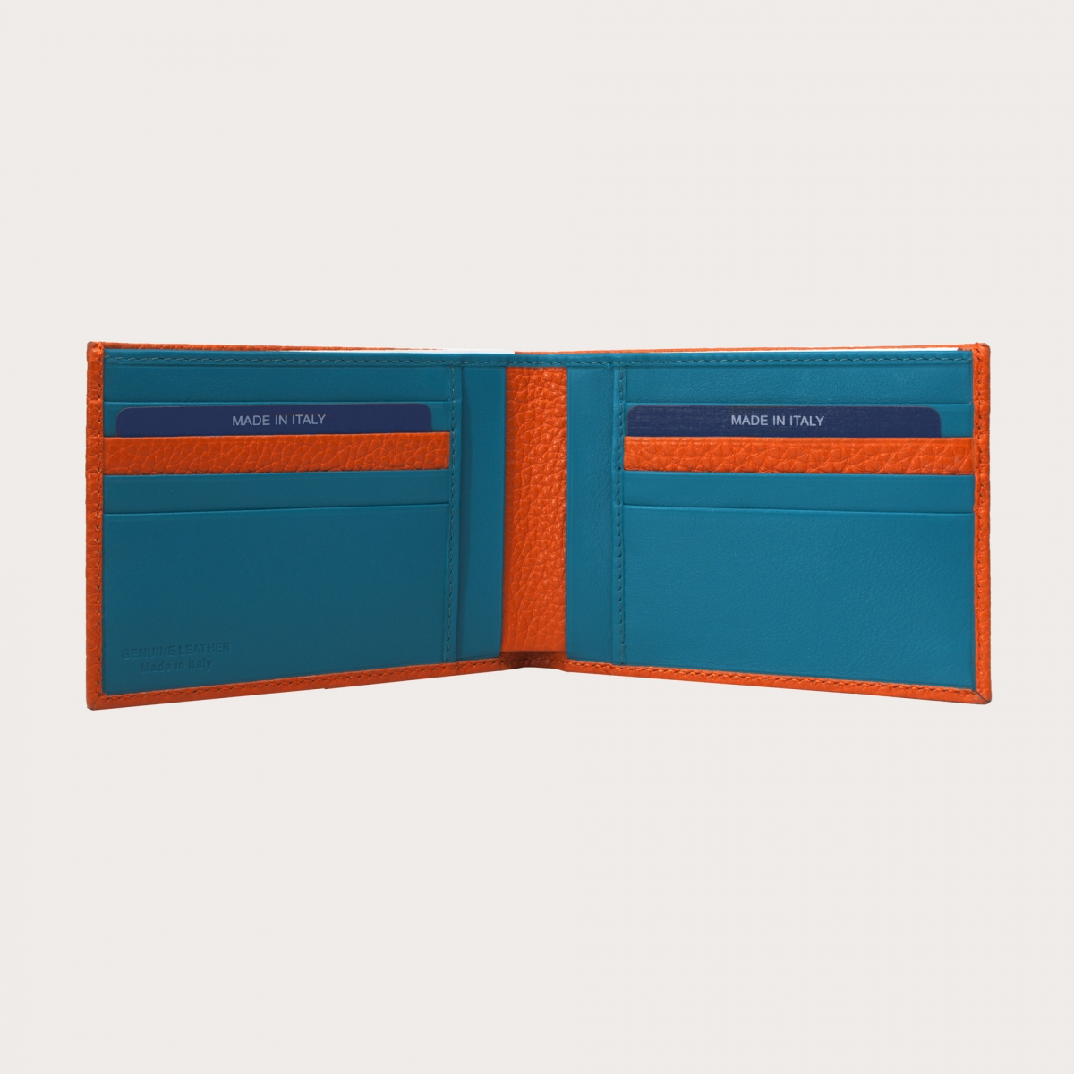 BRUCLE Portefeuille homme avec porte-cartes orange et turquoise