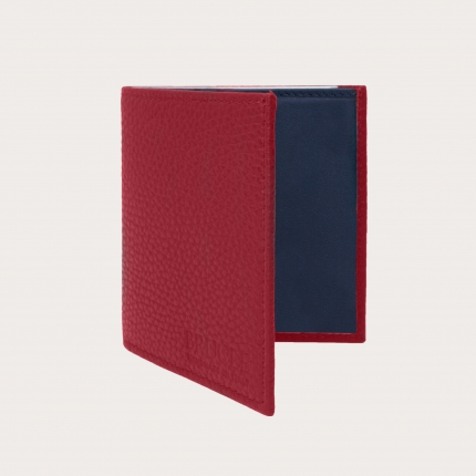 Compact red genuine leather wallet