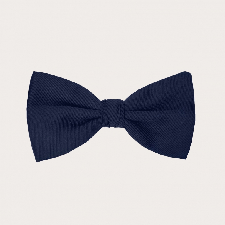 Blue bow tie in jacquard silk