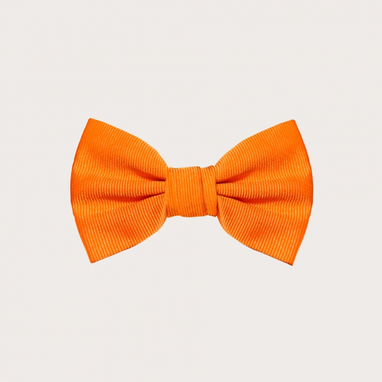 Orange silk kids bow tie