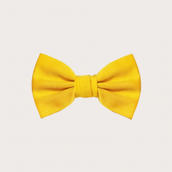 Yellow silk kids bow tie