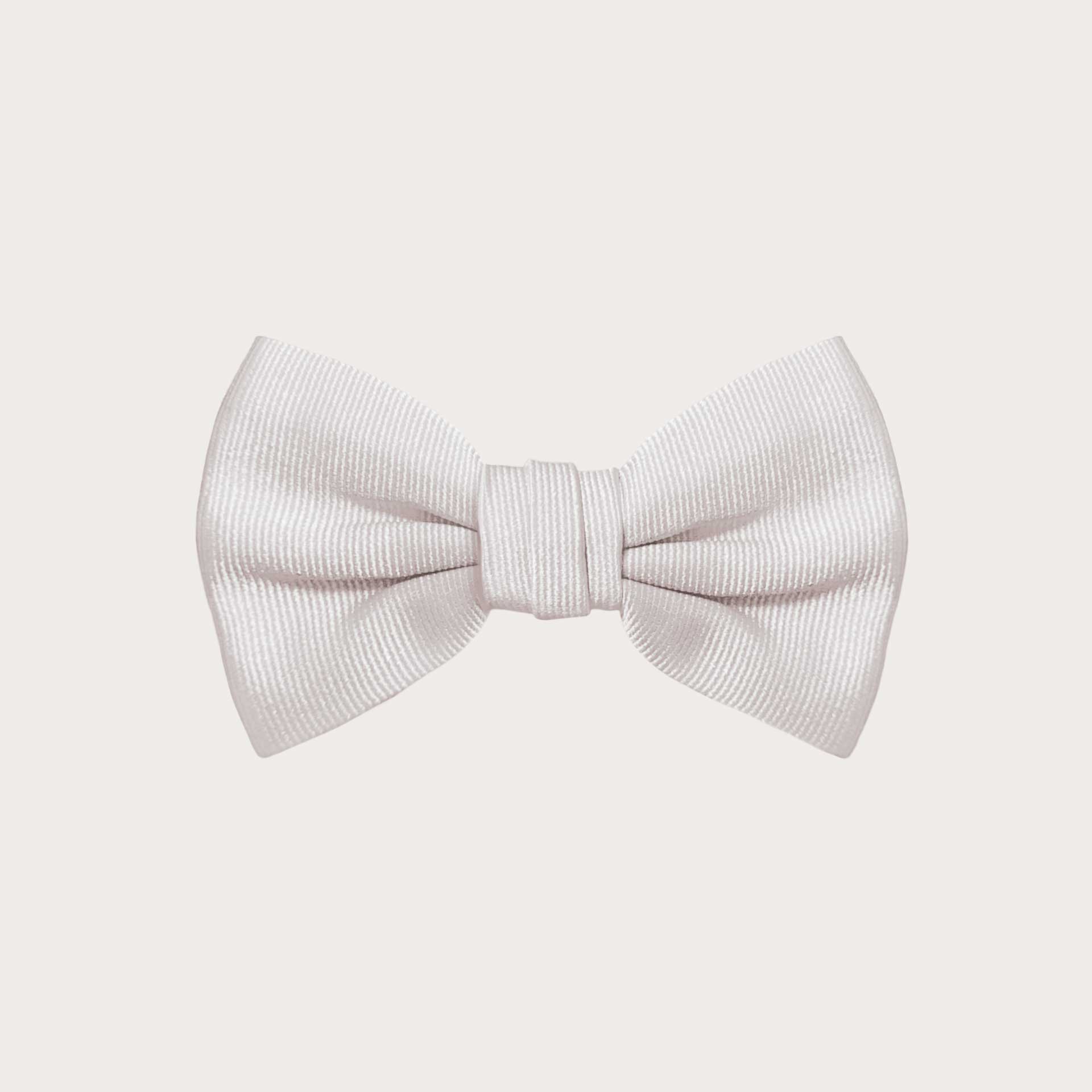BRUCLE Kids white jacquard silk pre-tied bow tie