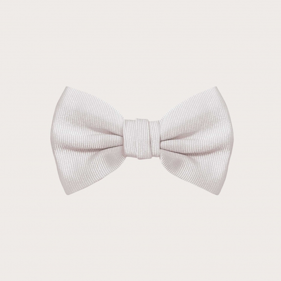 BRUCLE Kids white jacquard silk pre-tied bow tie