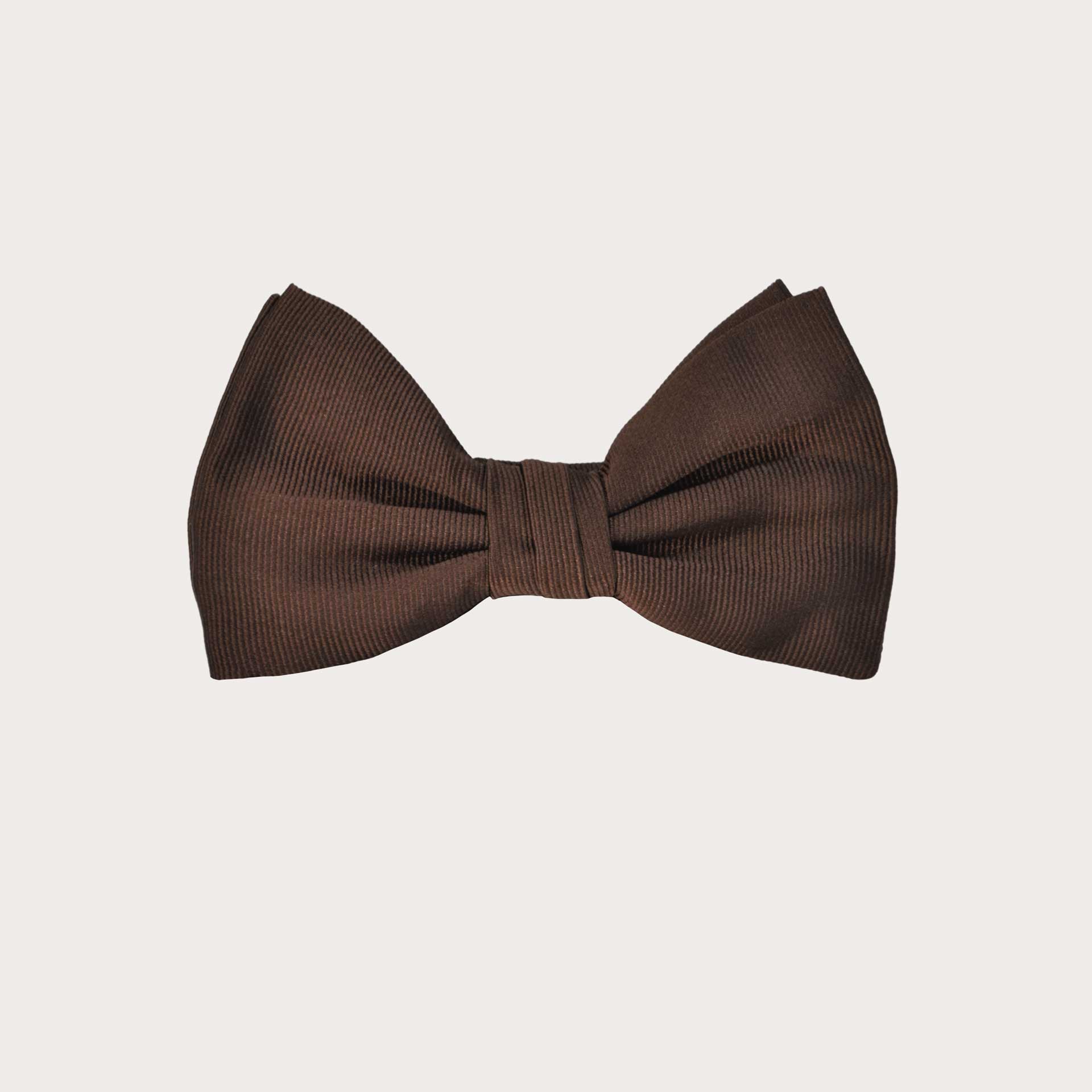 Brown silk kids bow tie