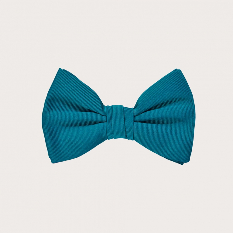 Petroleum color silk kids bow tie