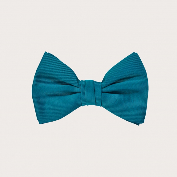 Petroleum color silk kids bow tie