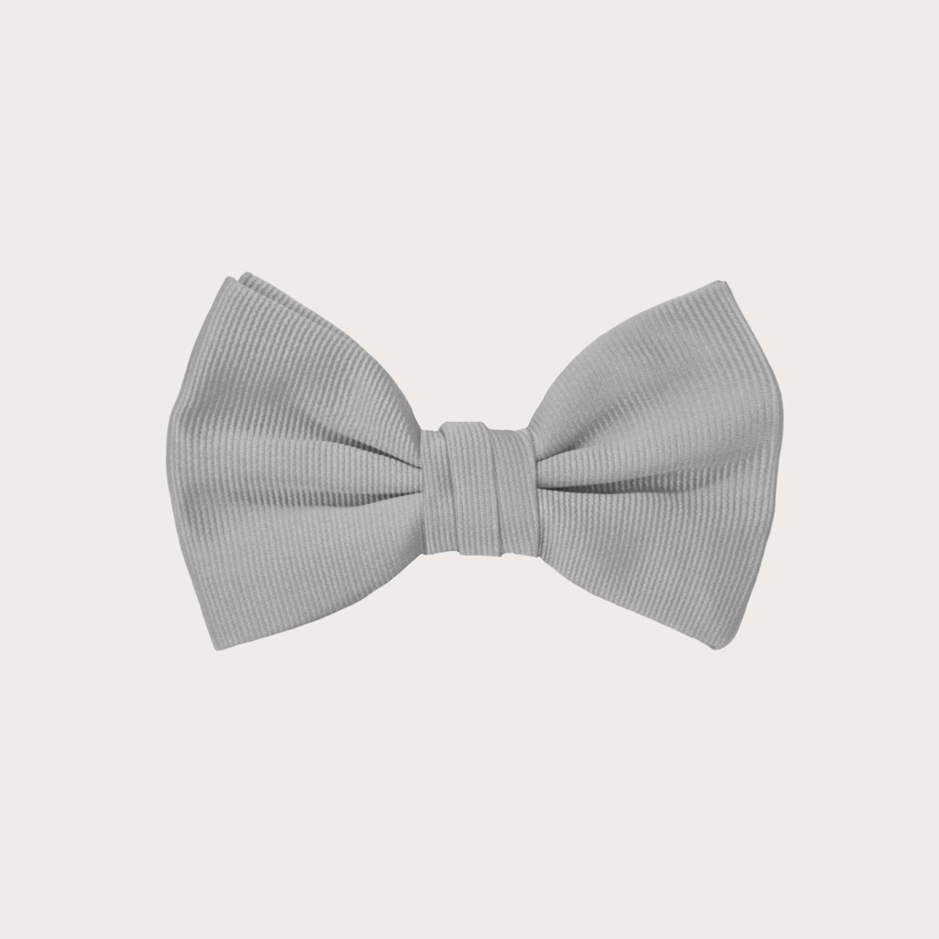 Grey silk kids bow tie