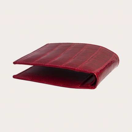Luxuriöses Portemonnaie aus echtem Krokodil, rot