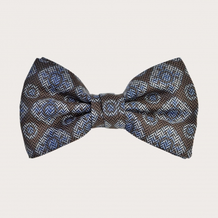 Exclusive Brown Silk Patterned Bow Tie