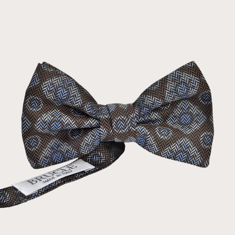 Nœud papillon homme en soie marron exclusif