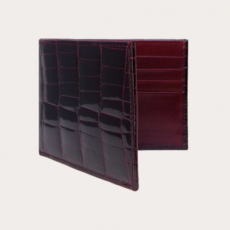 Herren Krokodile Brieftasche, rot bordeaux