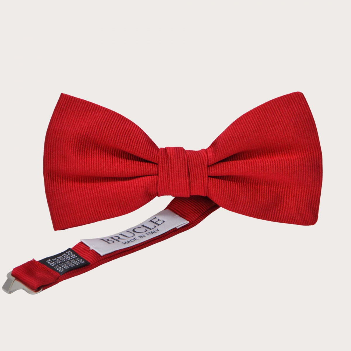 Brucle Silk Pre-tied Bow Tie red made in italy
