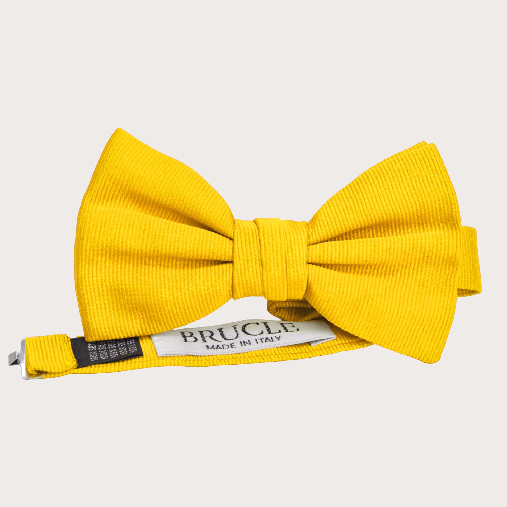 BRUCLE Nœud papillon jaune en soie jacquard