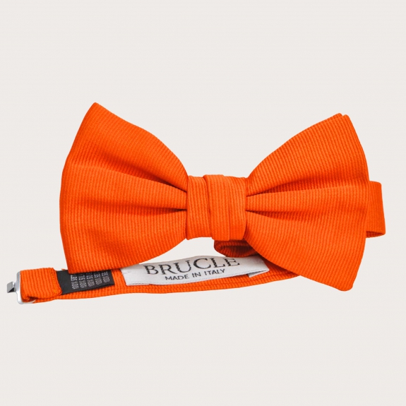 BRUCLE Orange bow tie in jacquard silk