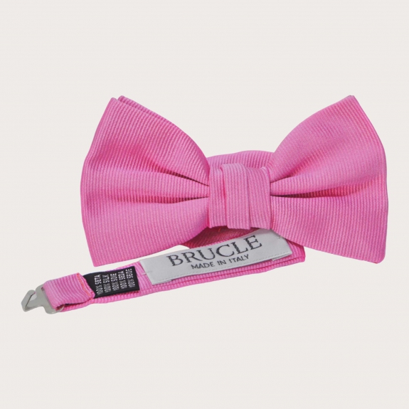 BRUCLE Handmade pink silk bow tie