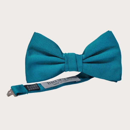 Petroleum blue silk bow tie